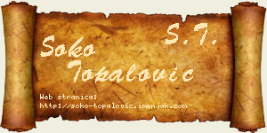 Soko Topalović vizit kartica